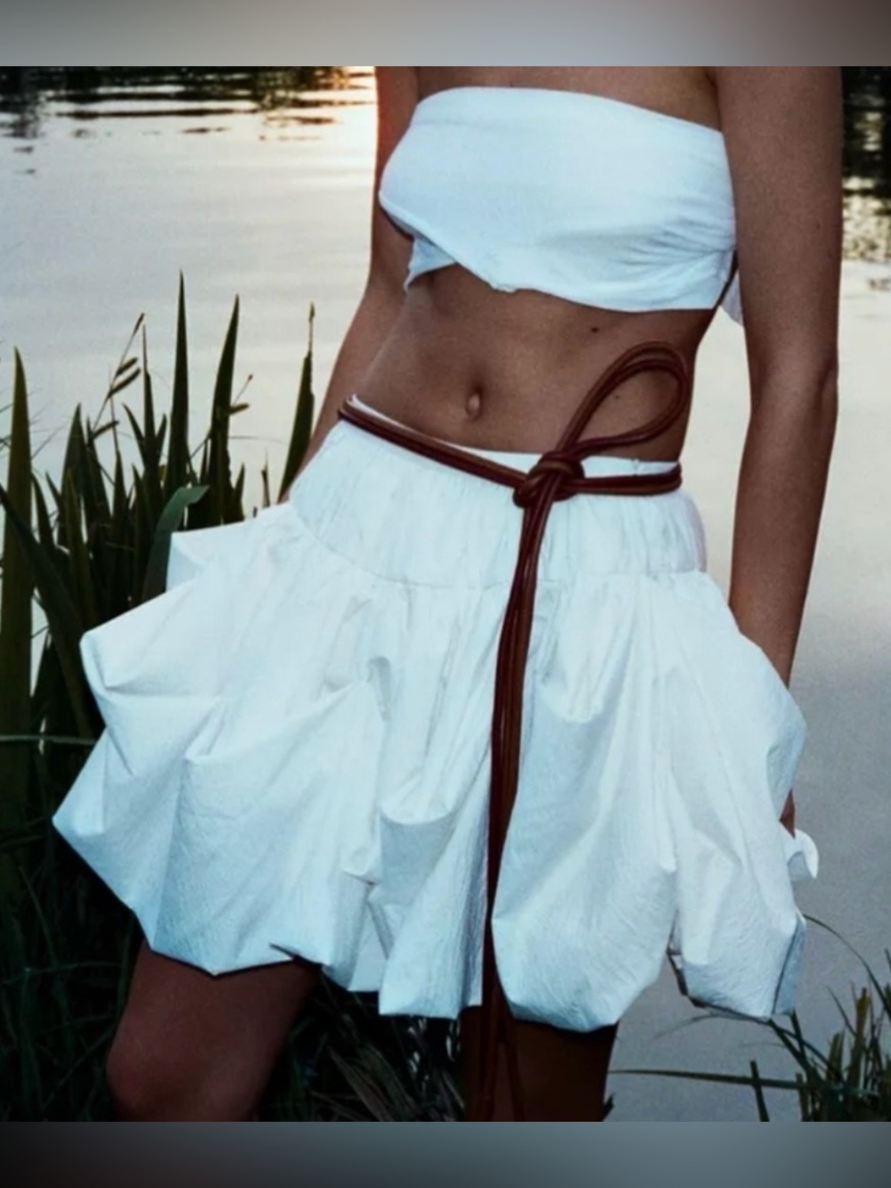 Zara collection Balloons White Mini Skirt/ size XS
